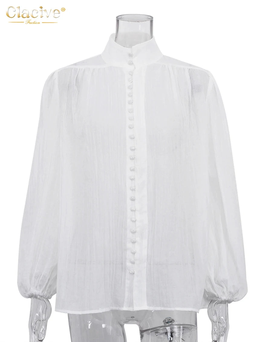 Clacive Fashion White Cotton