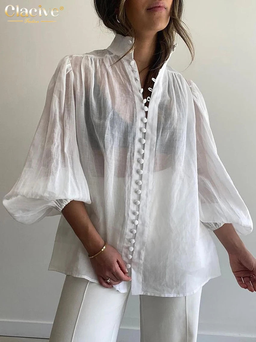 Clacive Fashion White Cotton