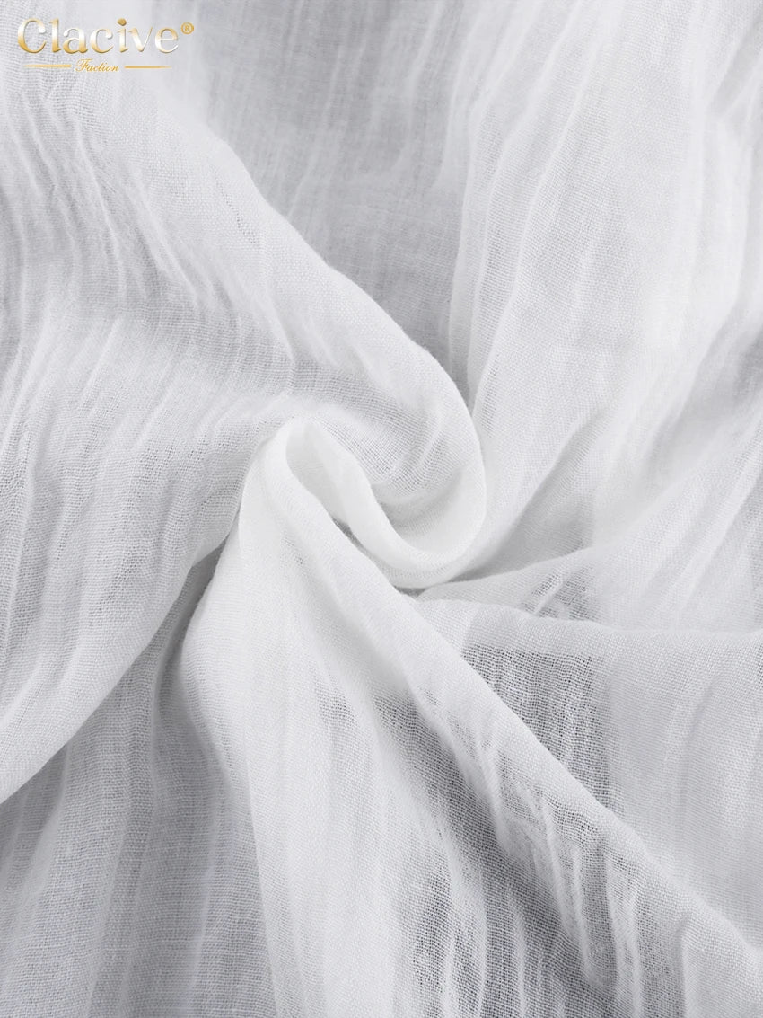 Clacive Fashion White Cotton