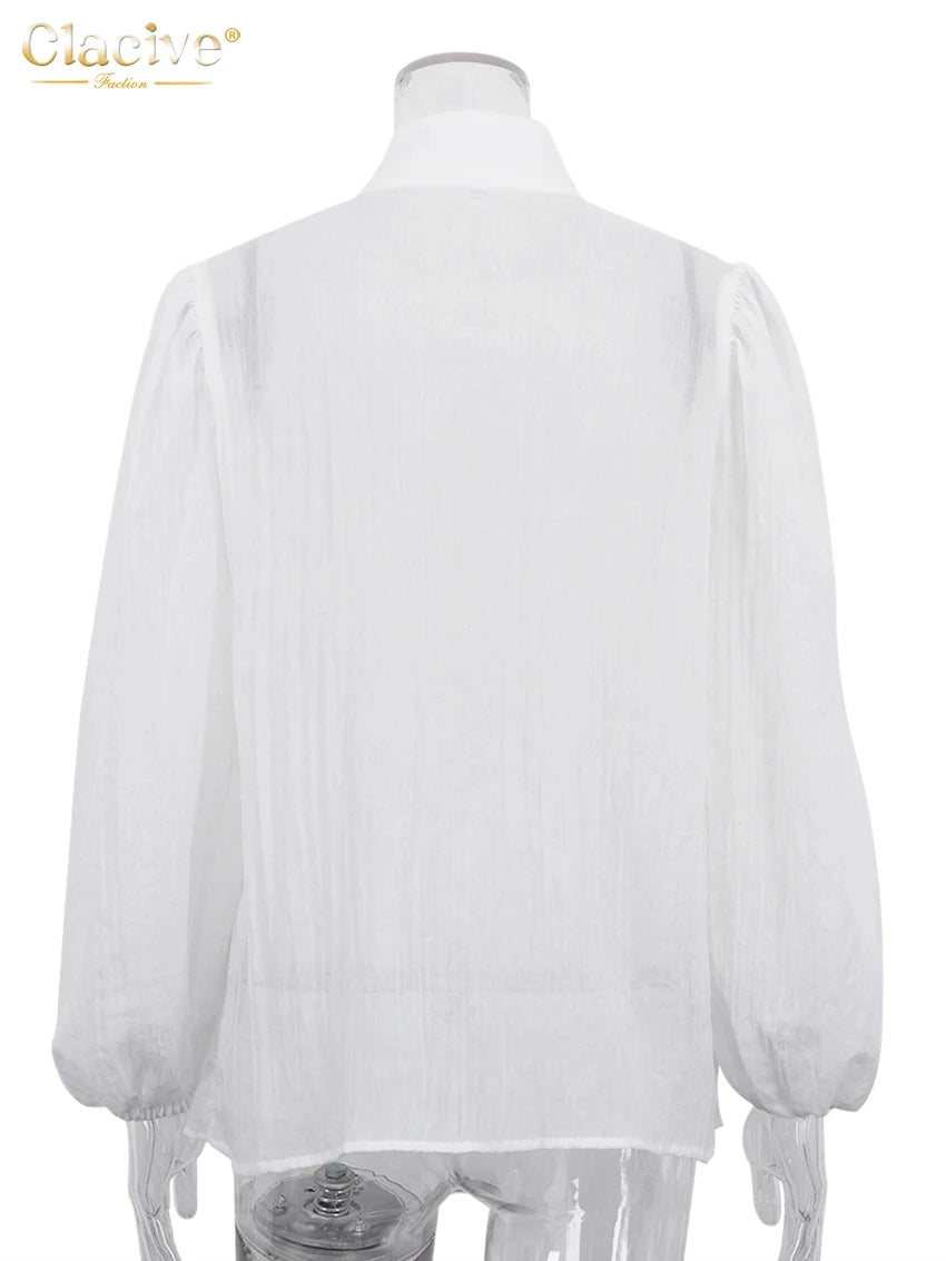 Clacive Fashion White Cotton