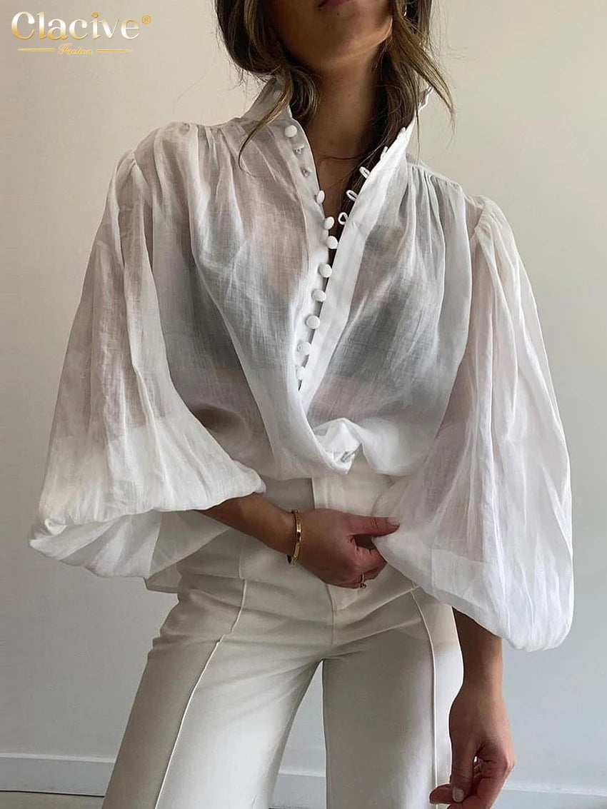 Clacive Fashion White Cotton